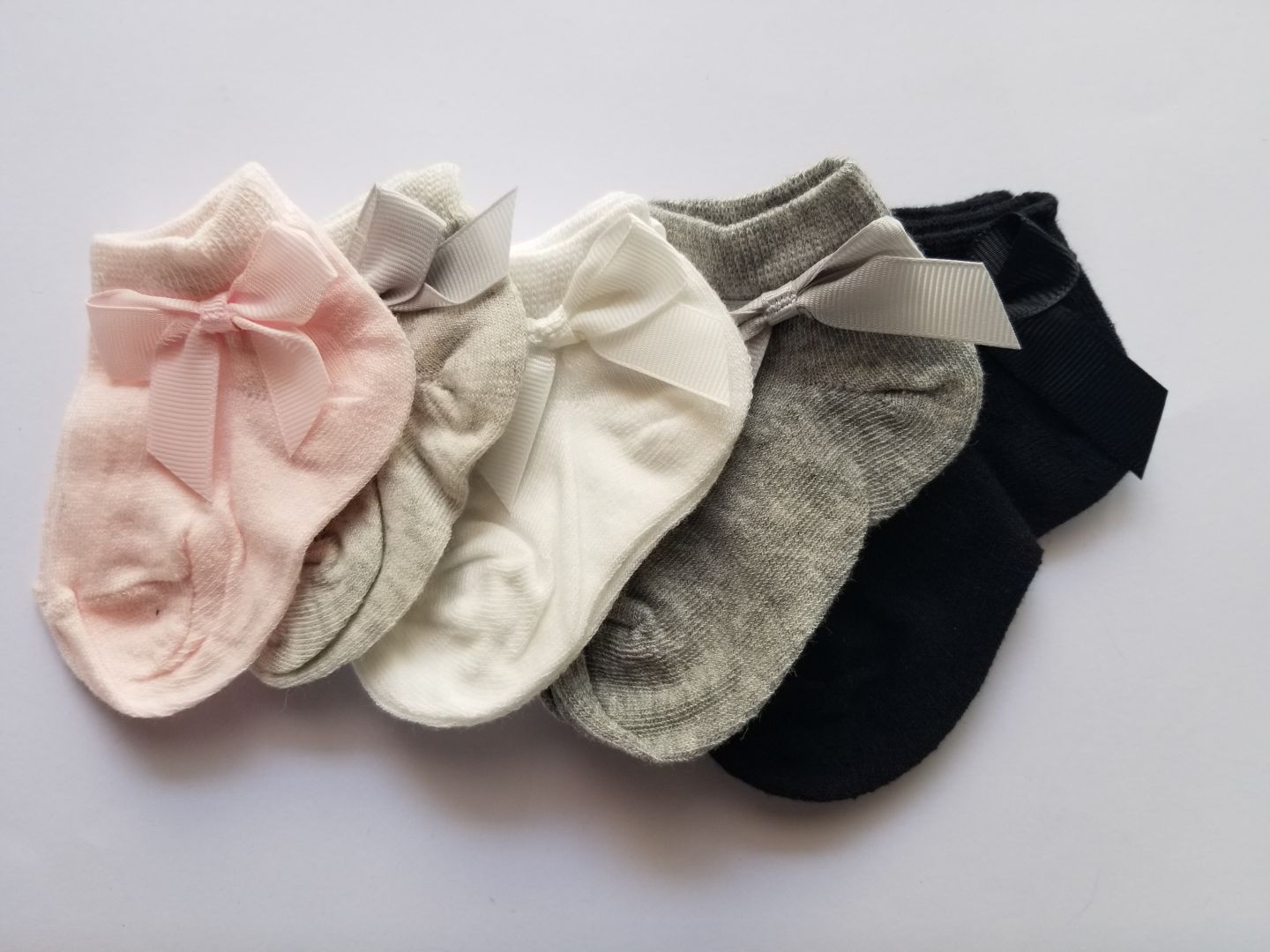 Set de 5 medias cortas con lazo