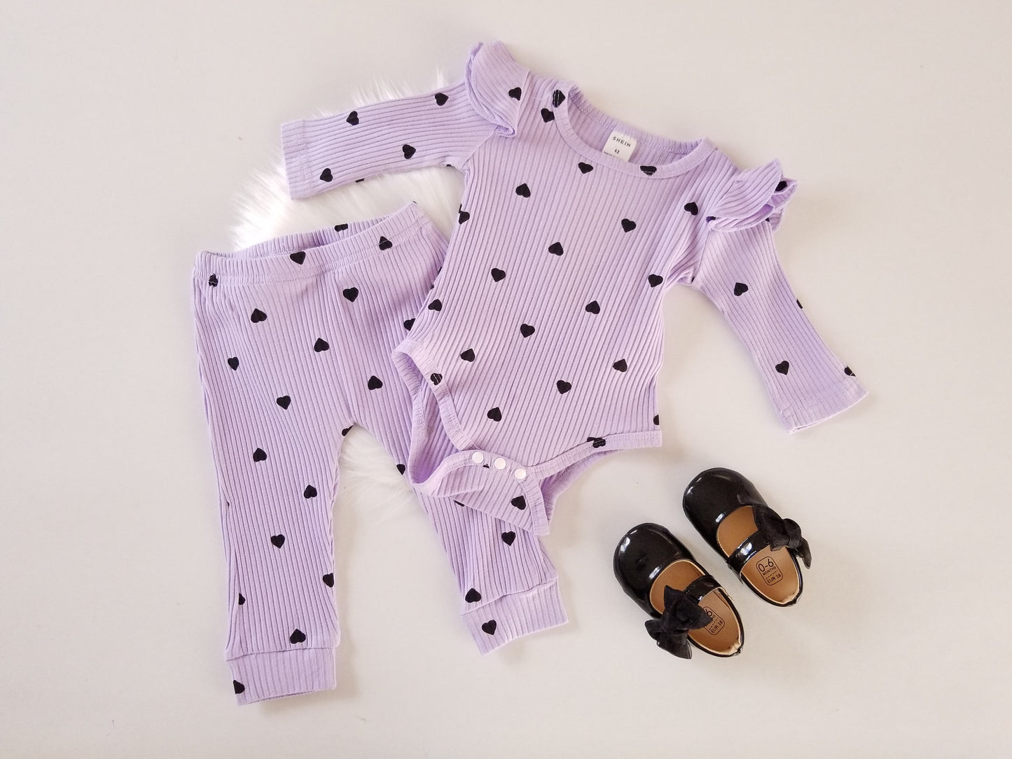 Conjunto estampado de corazones