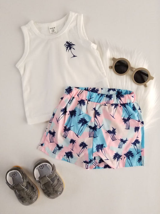 Conjunto camiseta palmera