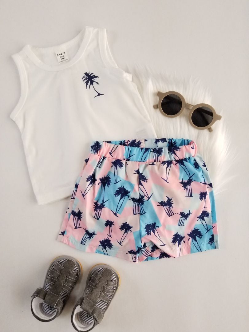 Conjunto camiseta palmera