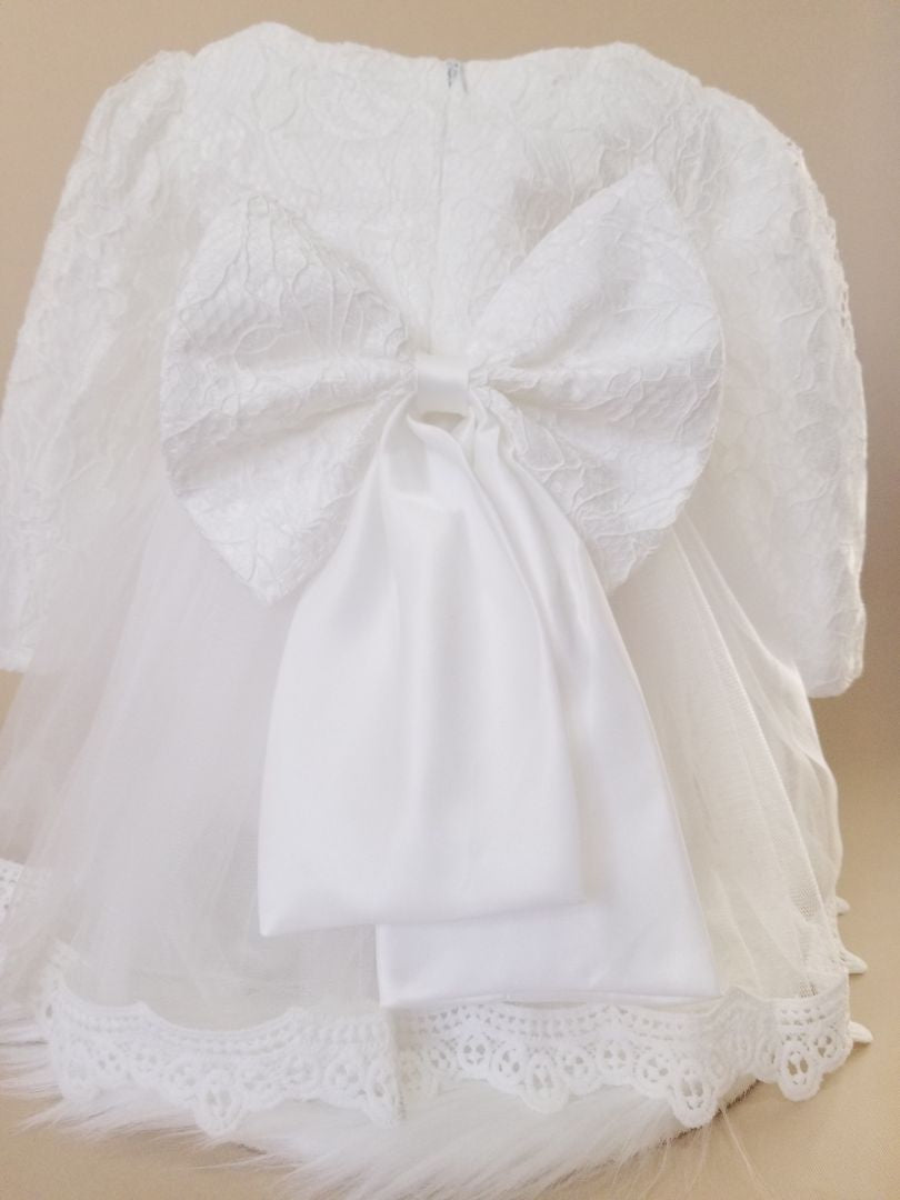 Vestido lazo con mangas largas