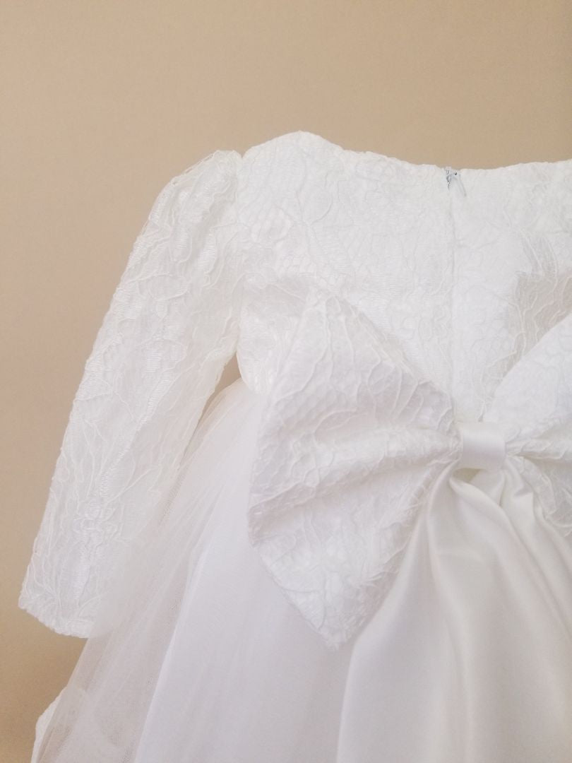 Vestido lazo con mangas largas