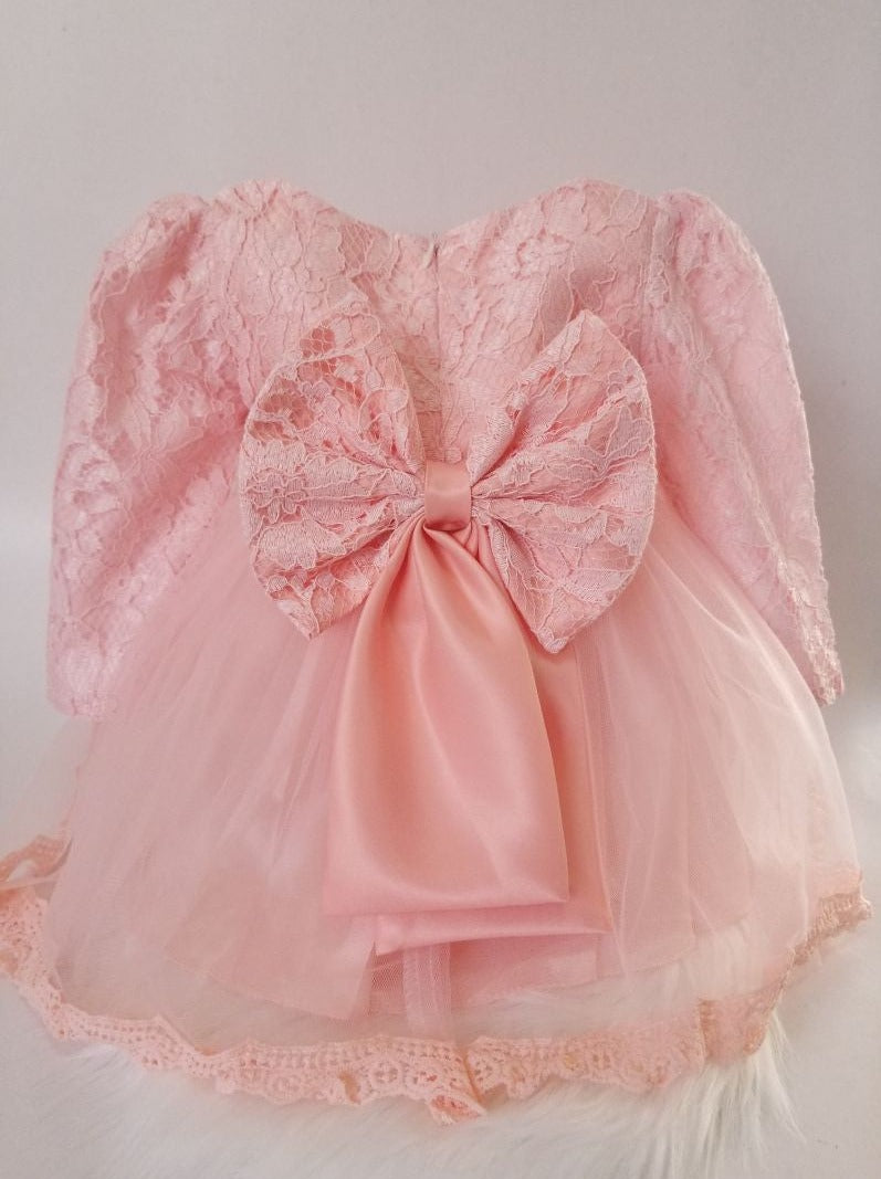 Vestido lazo con mangas largas