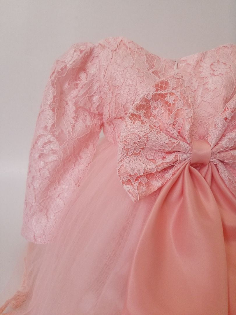 Vestido lazo con mangas largas