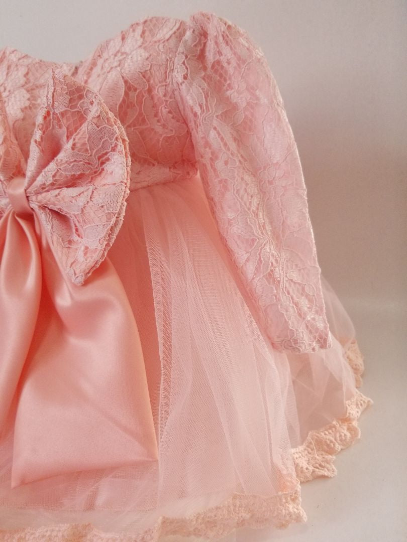 Vestido lazo con mangas largas
