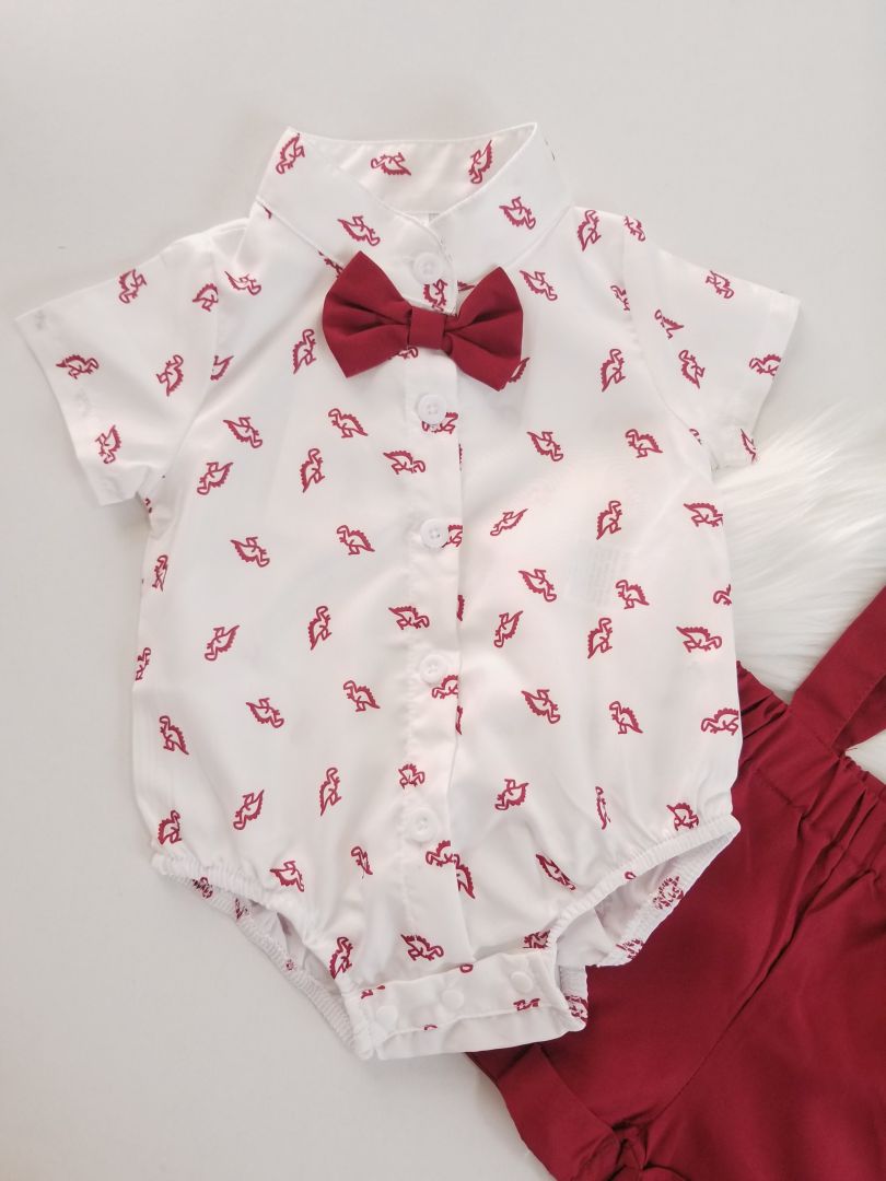 Conjunto short tirantes estampado Dinosaurio