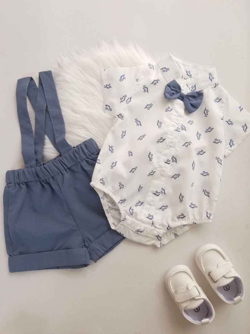 Conjunto short tirantes estampado Dinosaurio