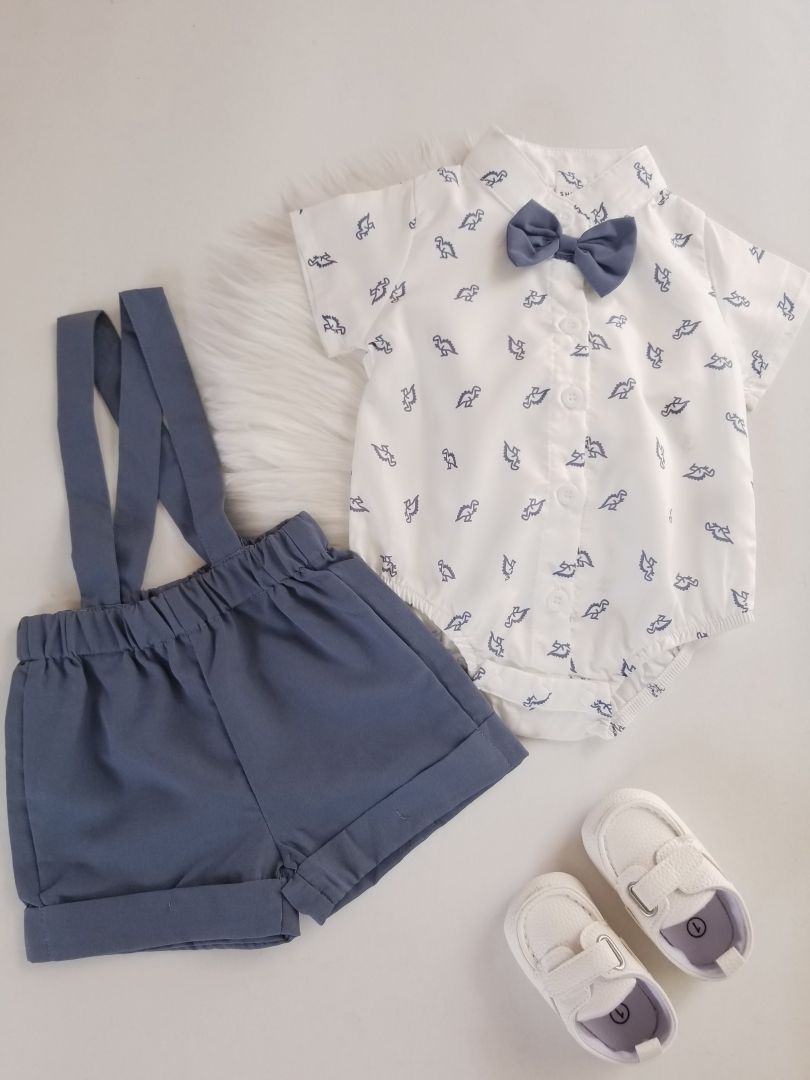 Conjunto short tirantes estampado Dinosaurio