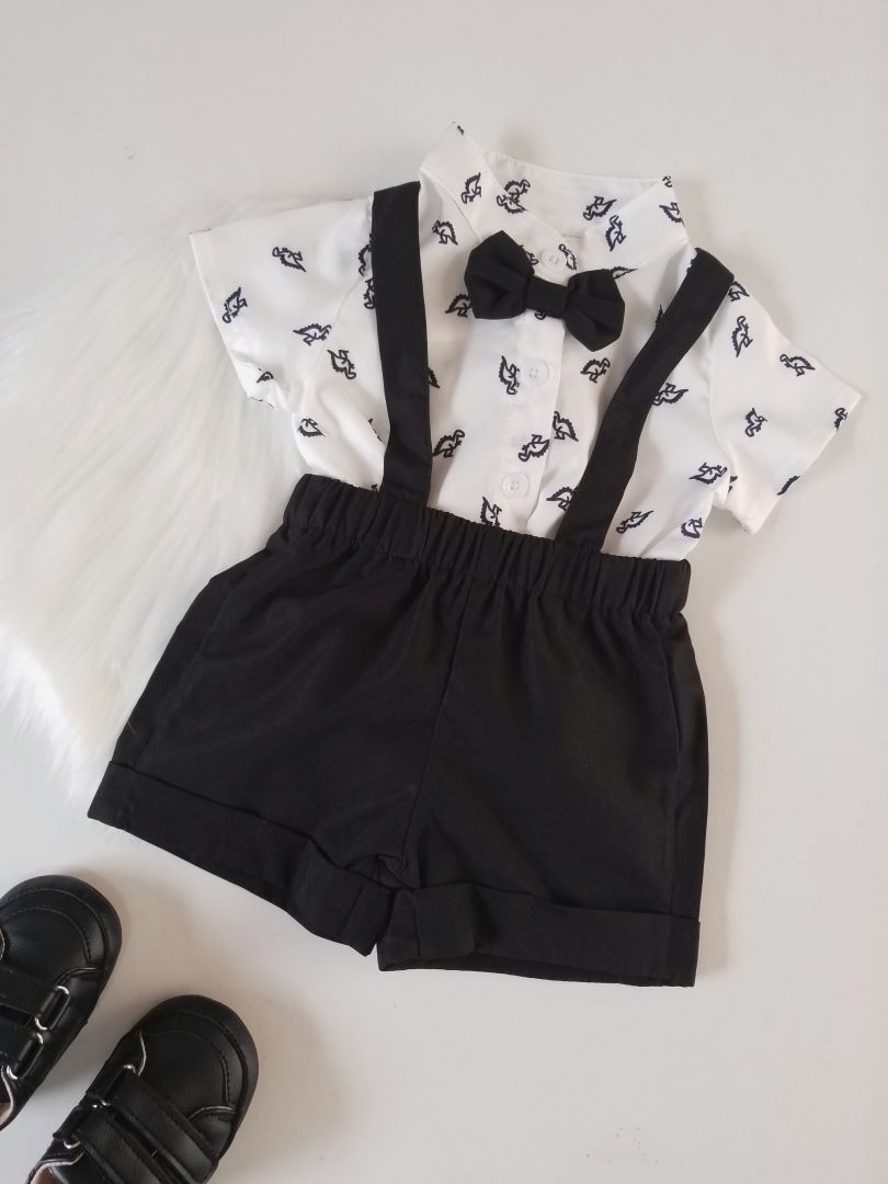 Conjunto short tirantes estampado Dinosaurio
