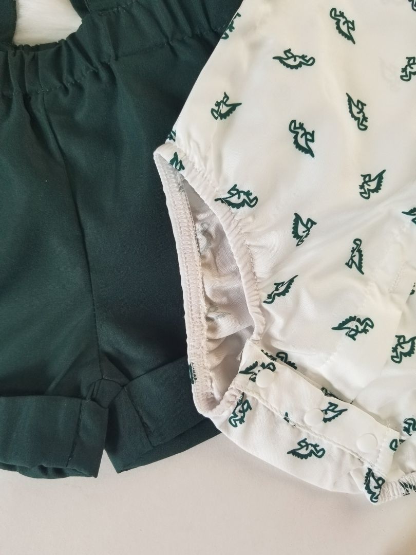 Conjunto short tirantes estampado Dinosaurio