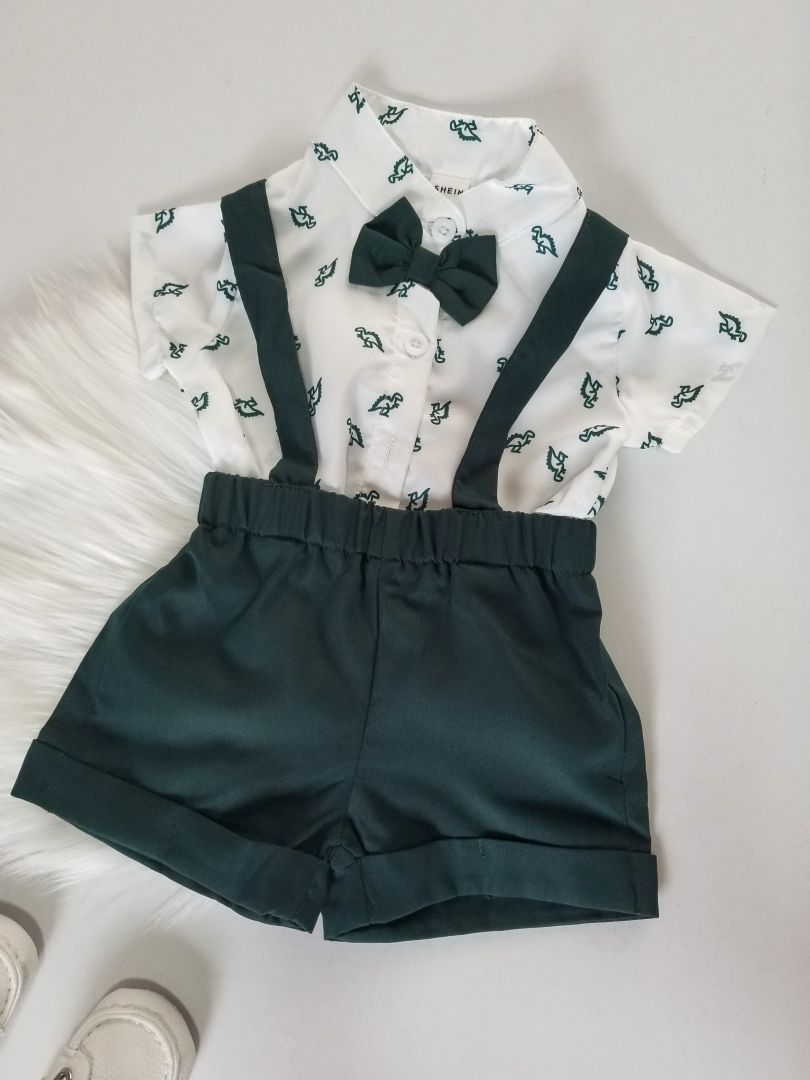 Conjunto short tirantes estampado Dinosaurio
