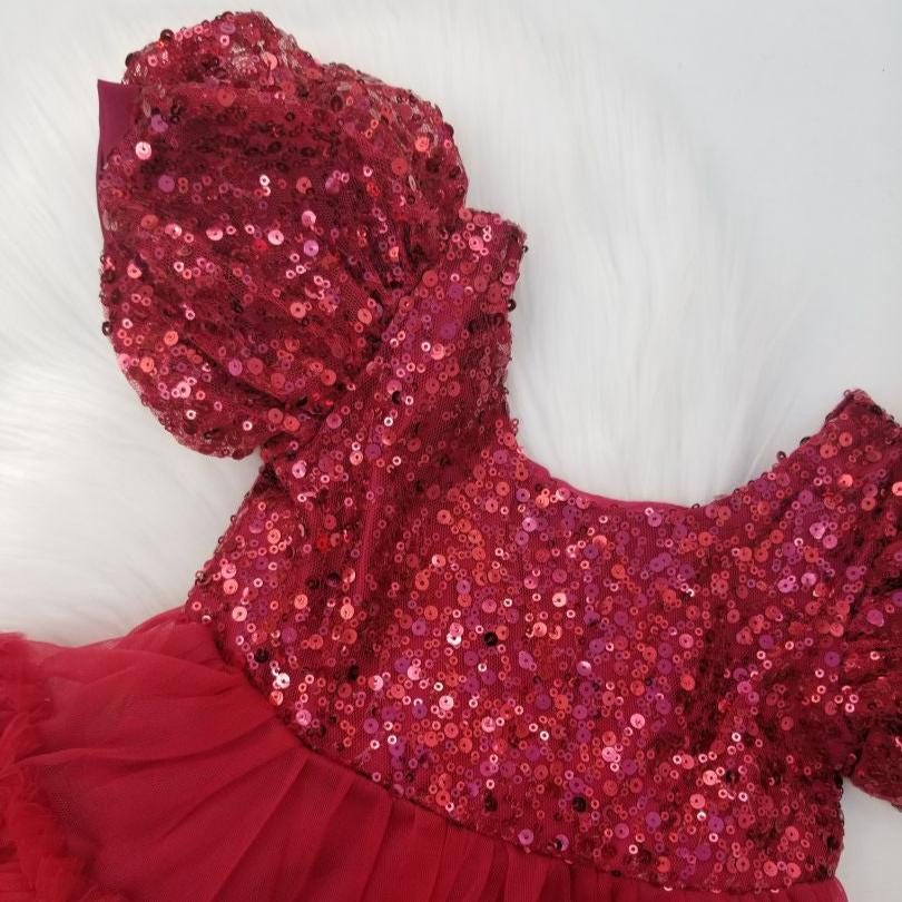 Vestido rojo con lentejuelas
