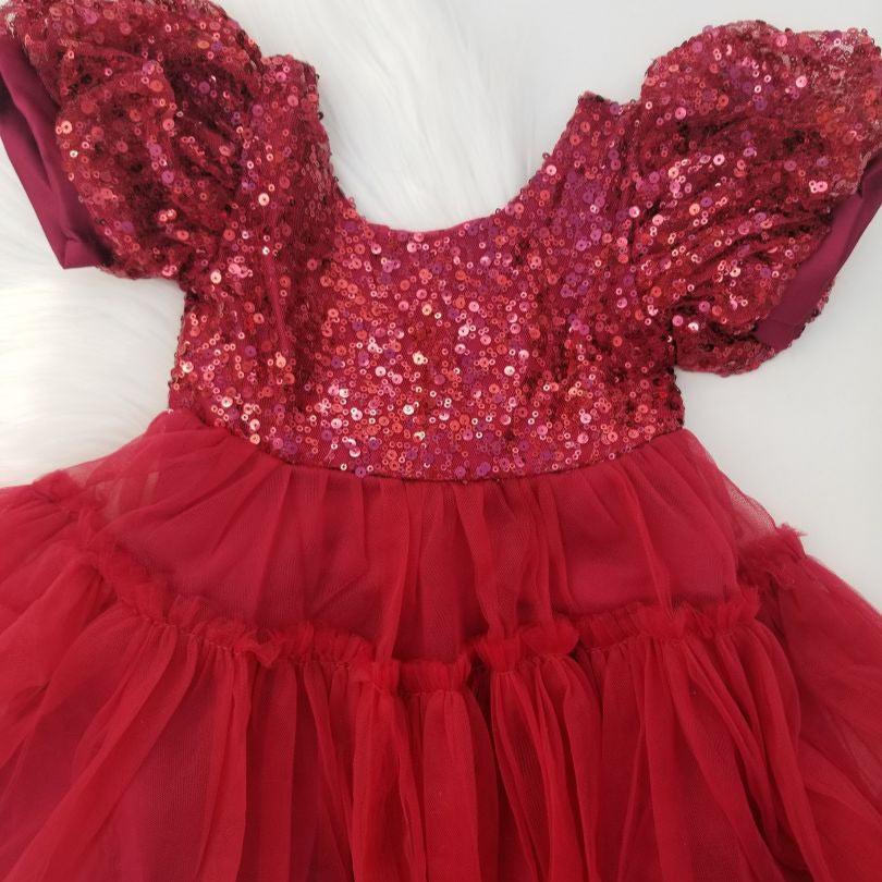 Vestido rojo con lentejuelas