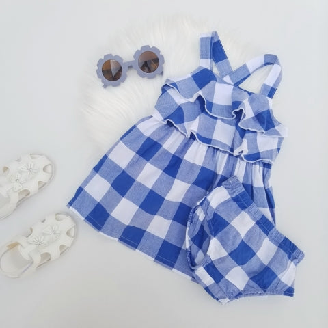 Vestido cuadros azul