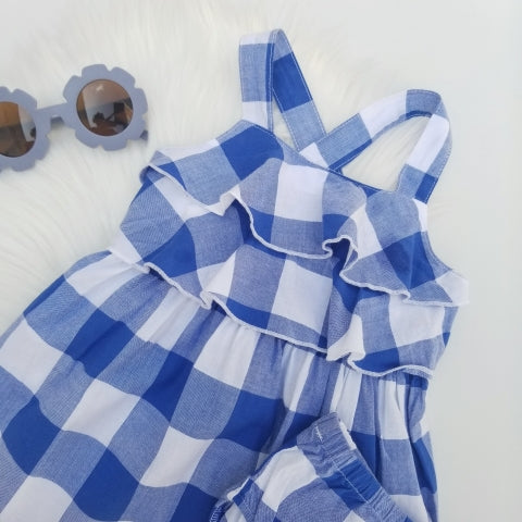 Vestido cuadros azul