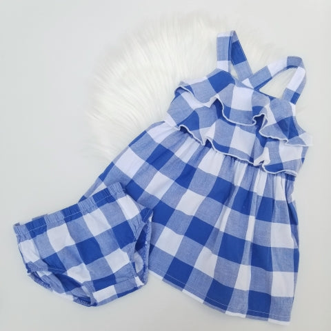 Vestido cuadros azul