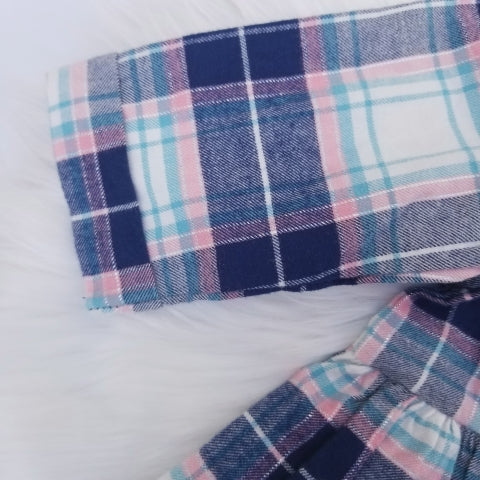 Vestido de cuadros con mangas largas