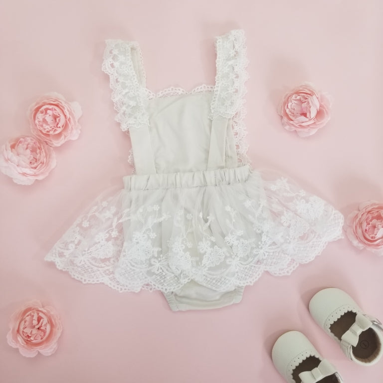 Pelele de encaje blanco