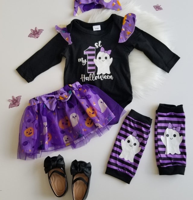 Conjunto de body negro Halloween