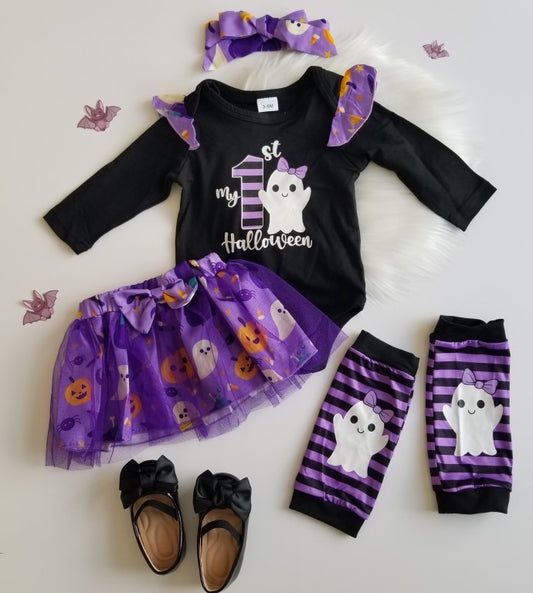 Conjunto de body negro Halloween