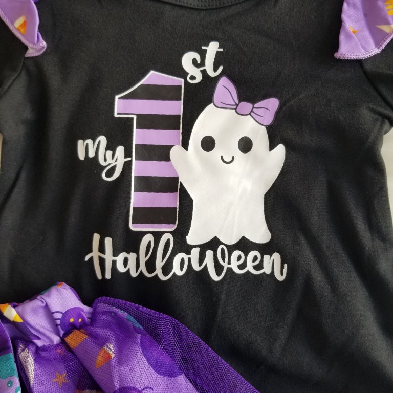 Conjunto de body negro Halloween