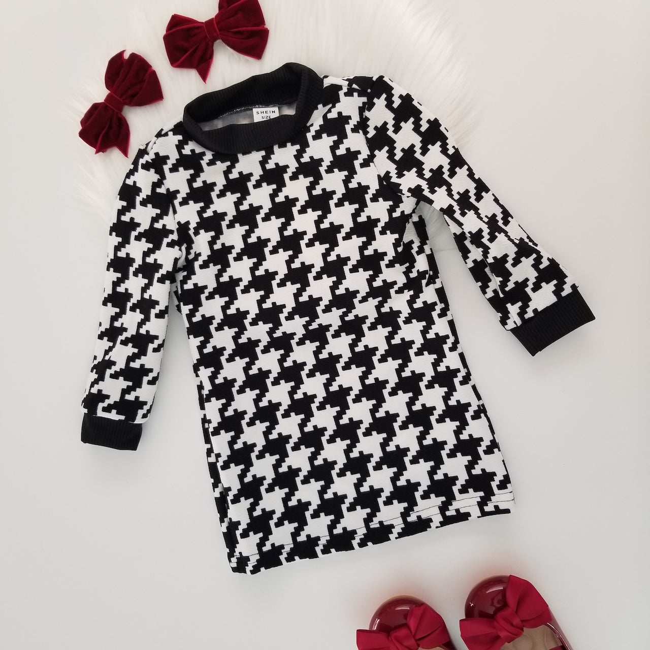 Vestido de cuadros mangas largas
