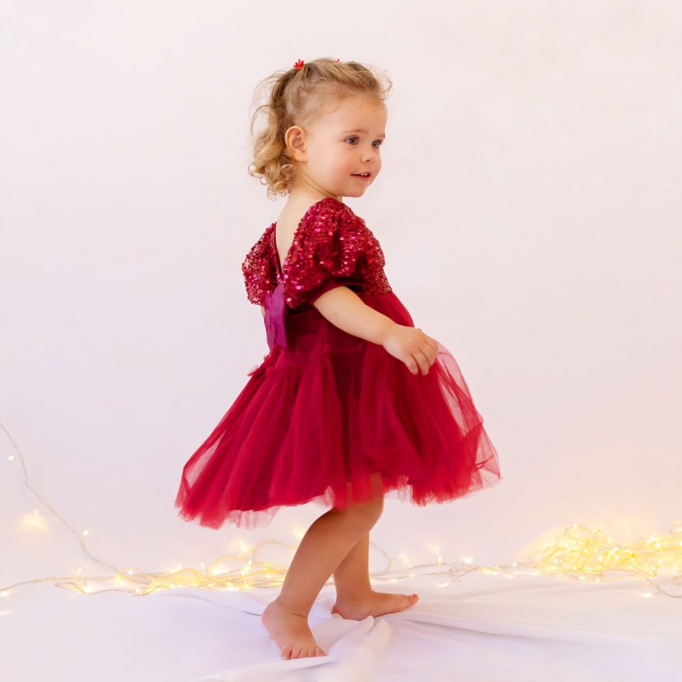 Vestido rojo con lentejuelas