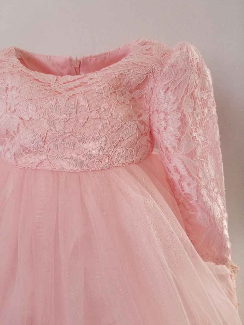 Vestido lazo con mangas largas