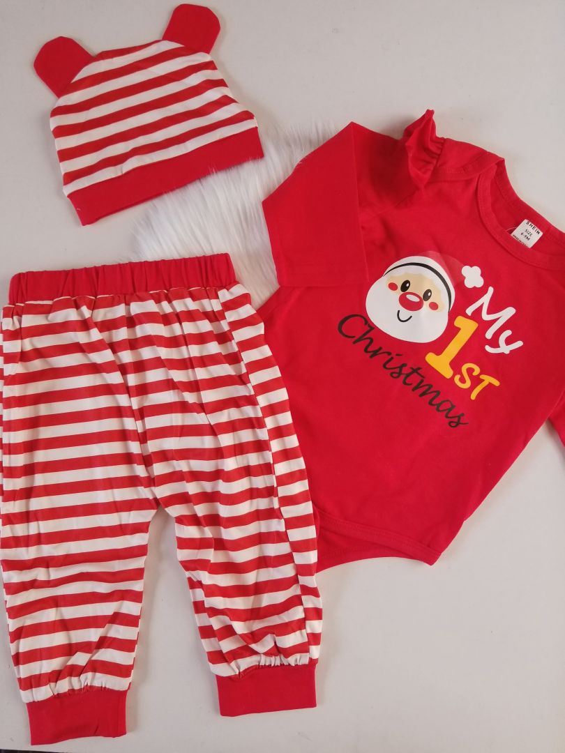 Conjunto de Navidad de rayas
