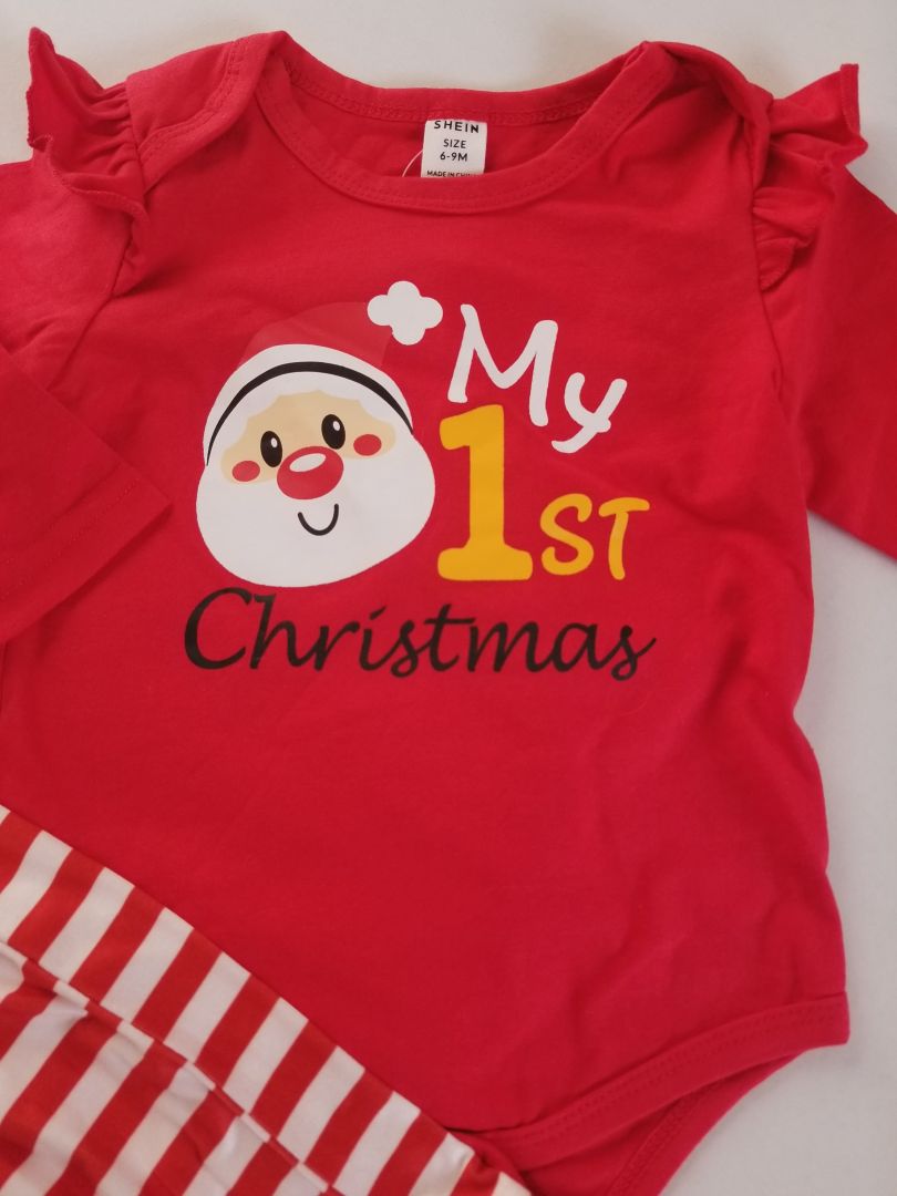 Conjunto de Navidad de rayas