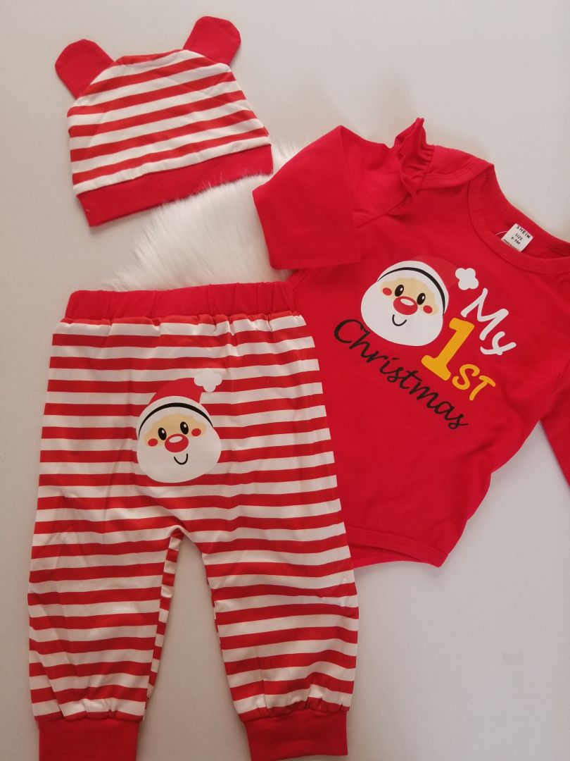 Conjunto de Navidad de rayas