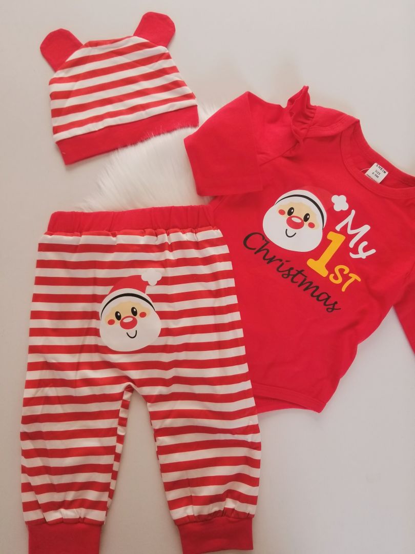 Conjunto de Navidad de rayas