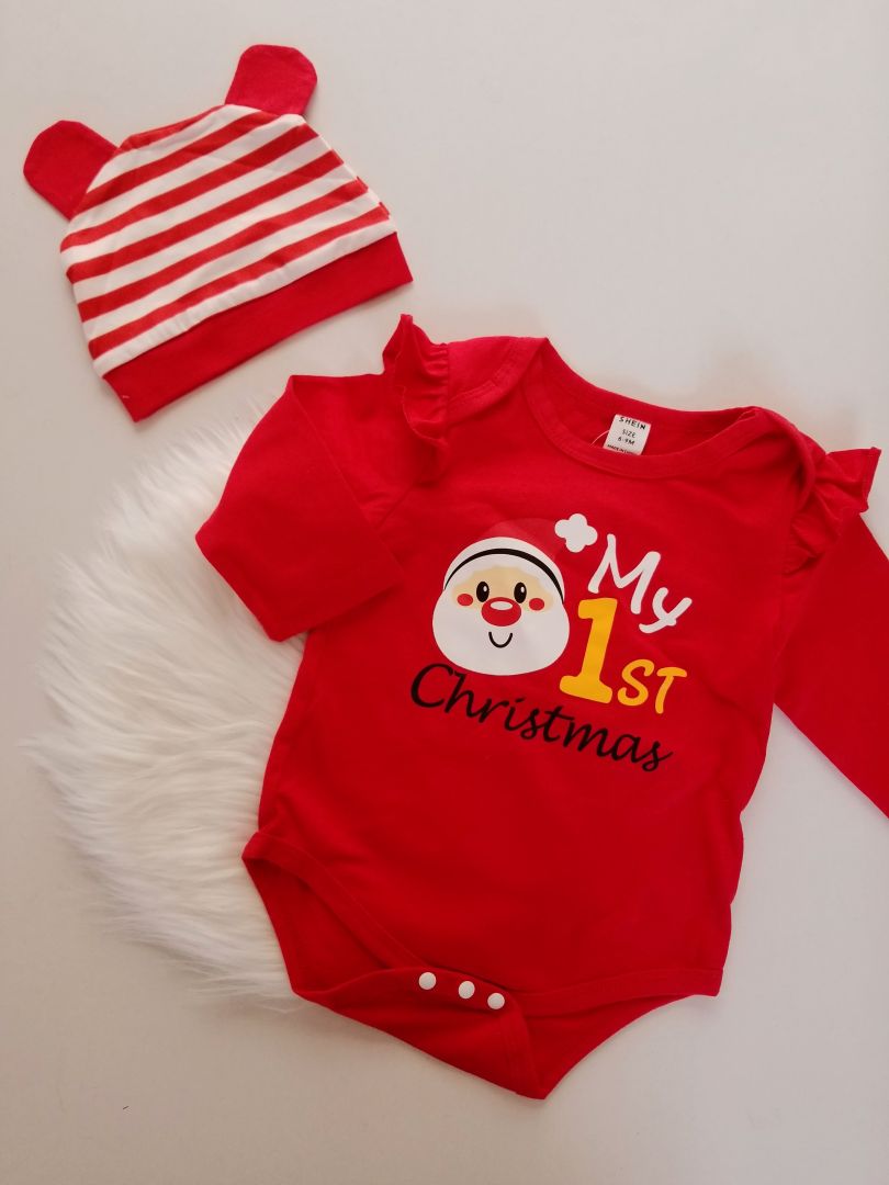 Conjunto de Navidad de rayas