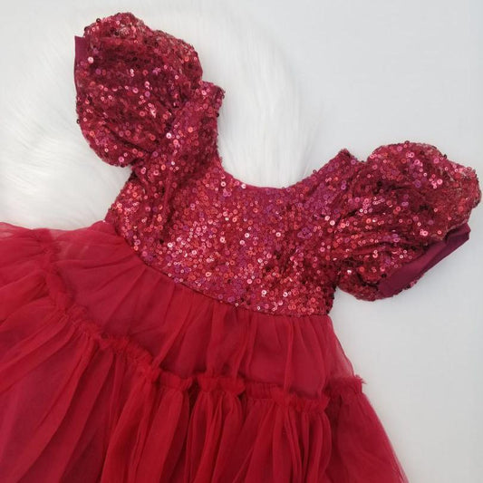Vestido rojo con lentejuelas