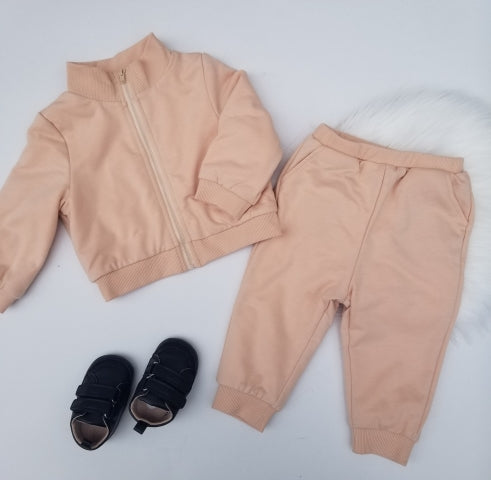 Conjunto de cazadora con cremallera