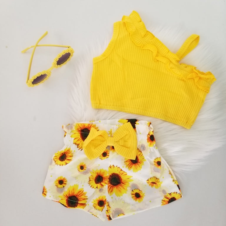 Conjunto de short de girasol