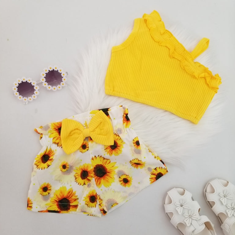Conjunto de short de girasol