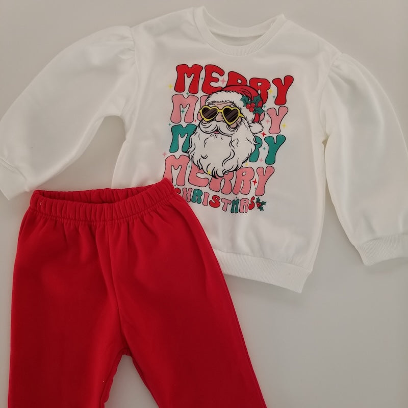 Conjunto navideño con pantalón campana