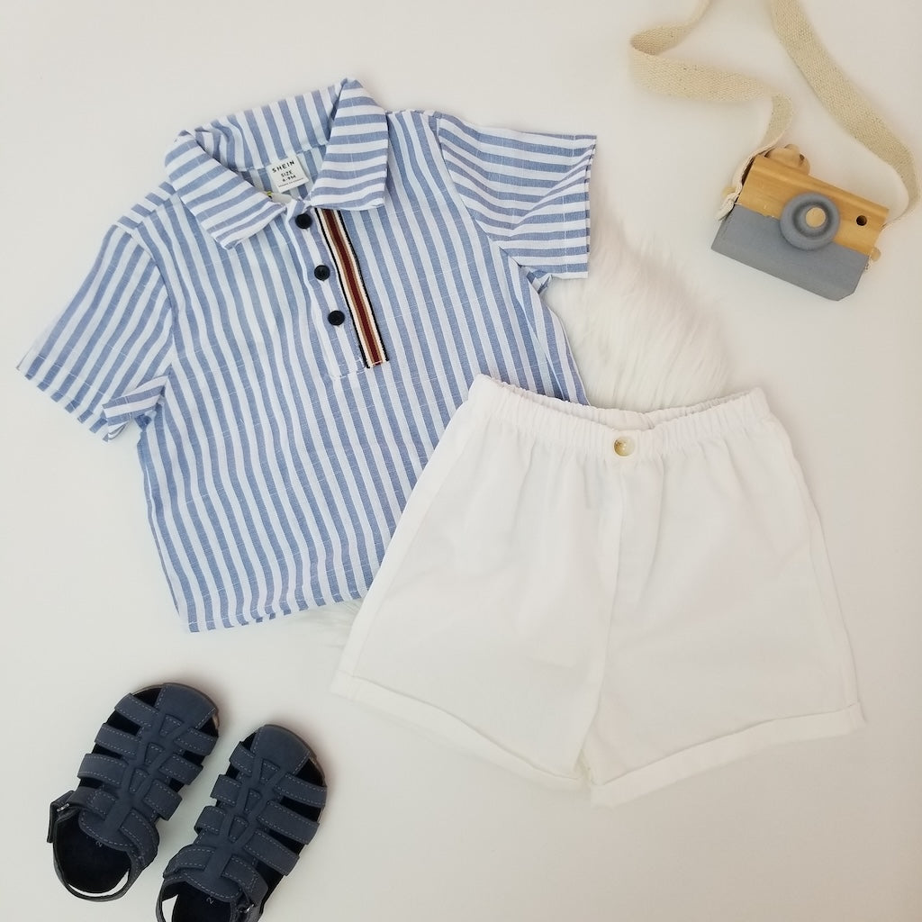 Conjunto de camisa con rayas