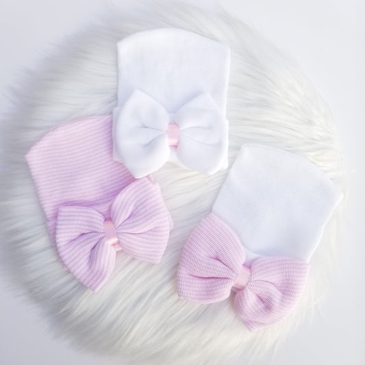 Set de 3 gorritos de bebé niña