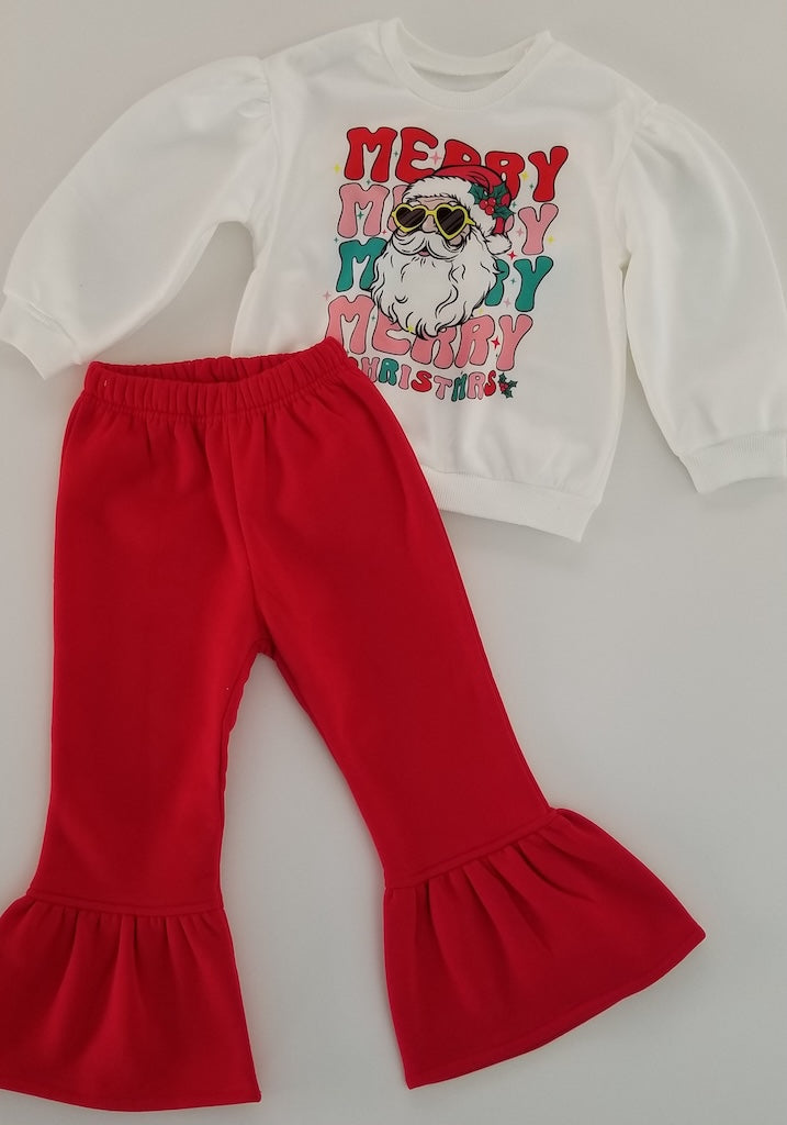 Conjunto navideño con pantalón campana