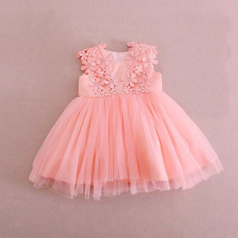 Vestido de tul con Bordado de flores