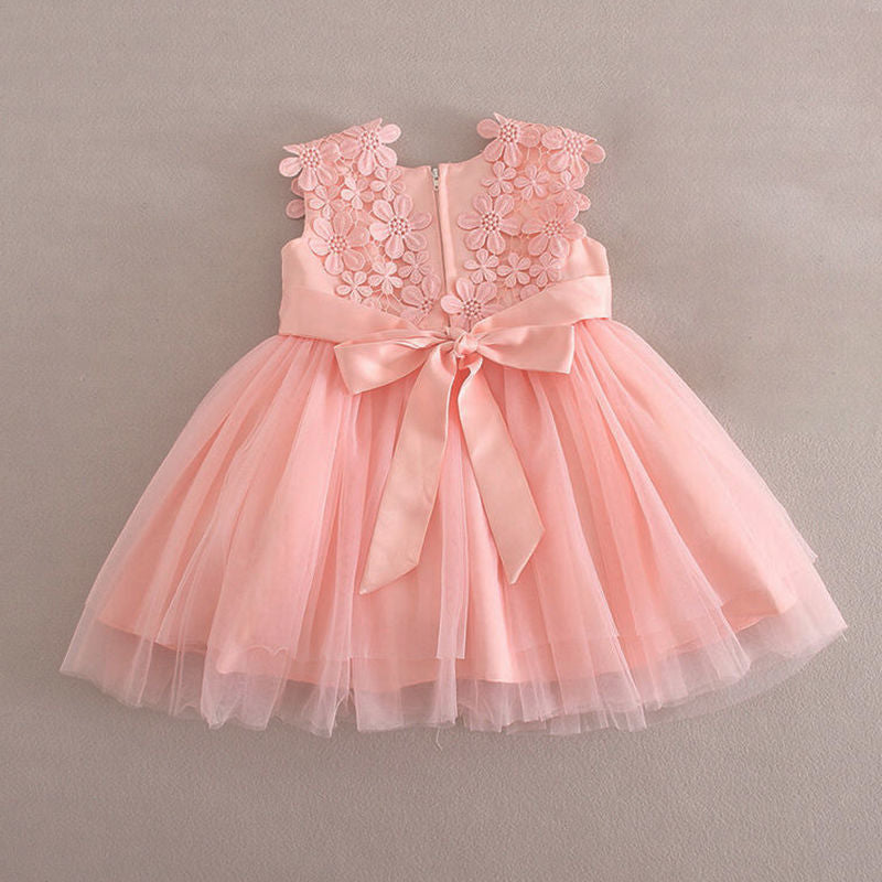 Vestido de tul con Bordado de flores