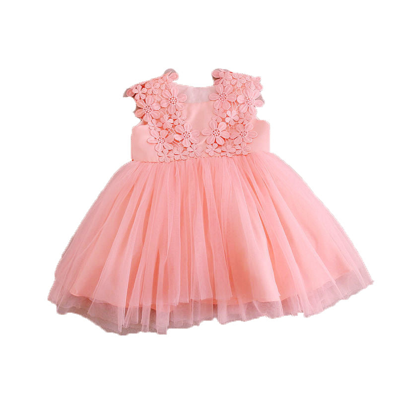 Vestido de tul con Bordado de flores