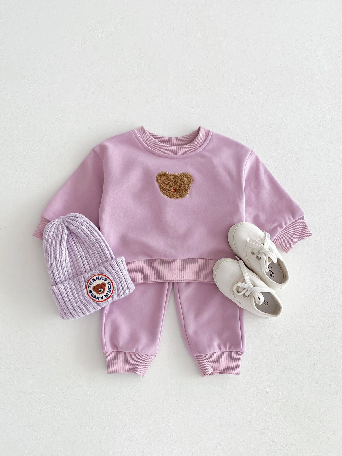 Conjunto buzo con oso bordado