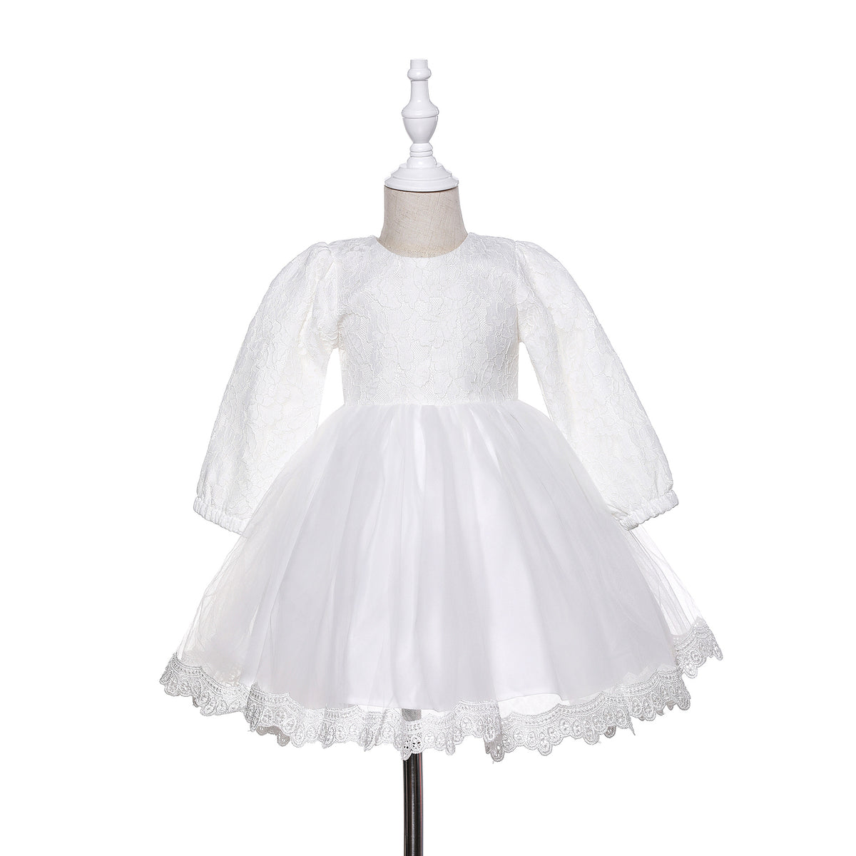 Vestido de fiesta con lazo y encaje