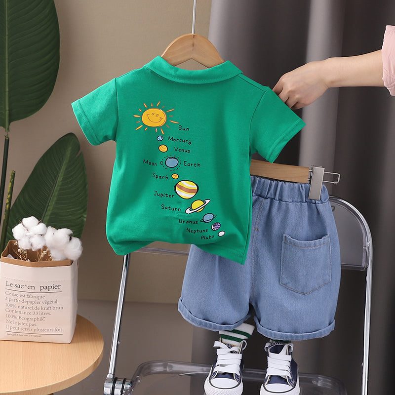 Conjunto polo y short de jean