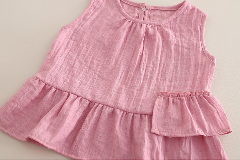 Conjunto blusa y pantalón con volantes