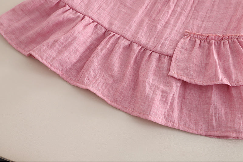 Conjunto blusa y pantalón con volantes