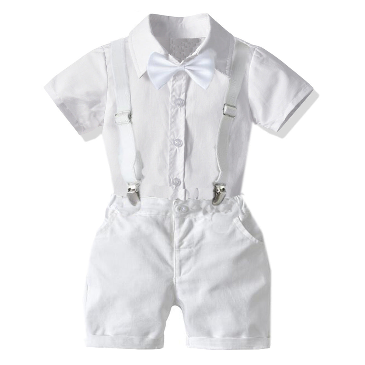 Conjunto camisa, tirantes y lazo